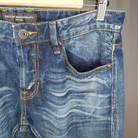 Cult Of Individuality Jean Men 33X30 Greaser Straight Button Fly Japanese Salvag - Picture 12 of 13